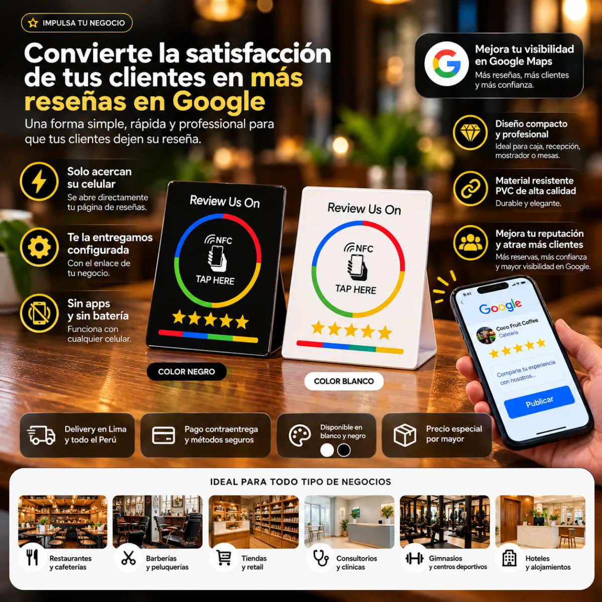 Tarjeta NFC con soporte para Reseñas Google ⭐ , imagen 2